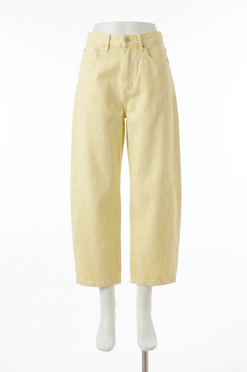 New Pistola Eli High Rise Barrel Jeans In Soft Buttercup